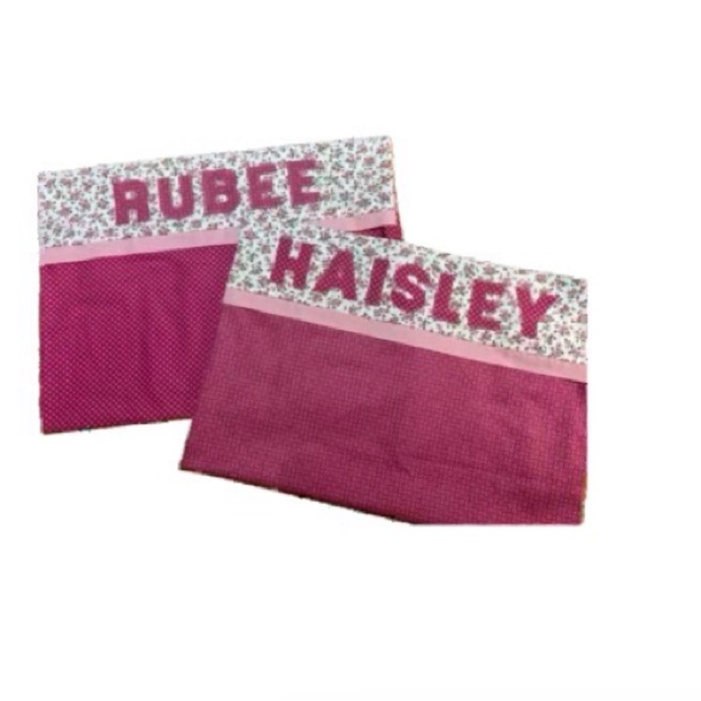 Personalized custom pillowcase featuring color and name of your choice 6 letters